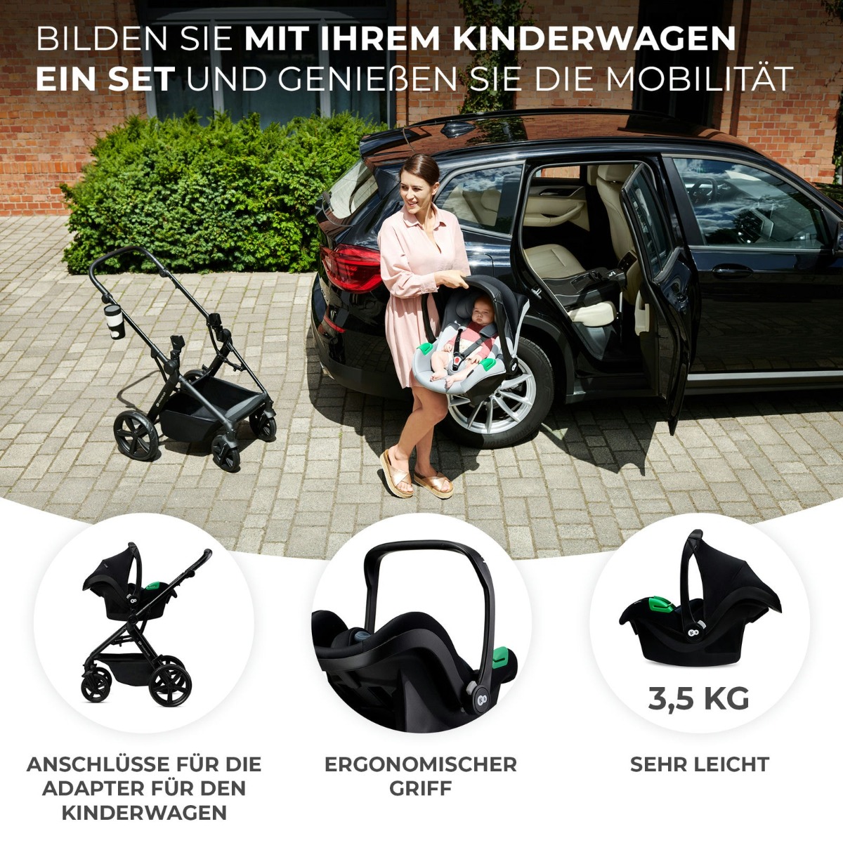 Kinderautositz mit Basisstation MINK PRO i-Size + MINK FX schwarz